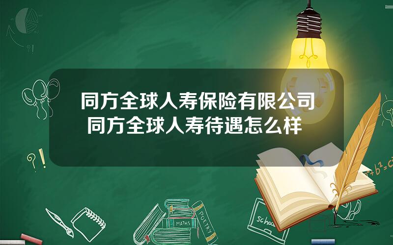 同方全球人寿保险有限公司 同方全球人寿待遇怎么样